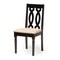 Baxton Studio Cherese Modern and Contemporary Sand Fabric and Dark Brown Finished Wood 7-Piece Dining Set 174-10539-10519-Zoro - alternate 3
